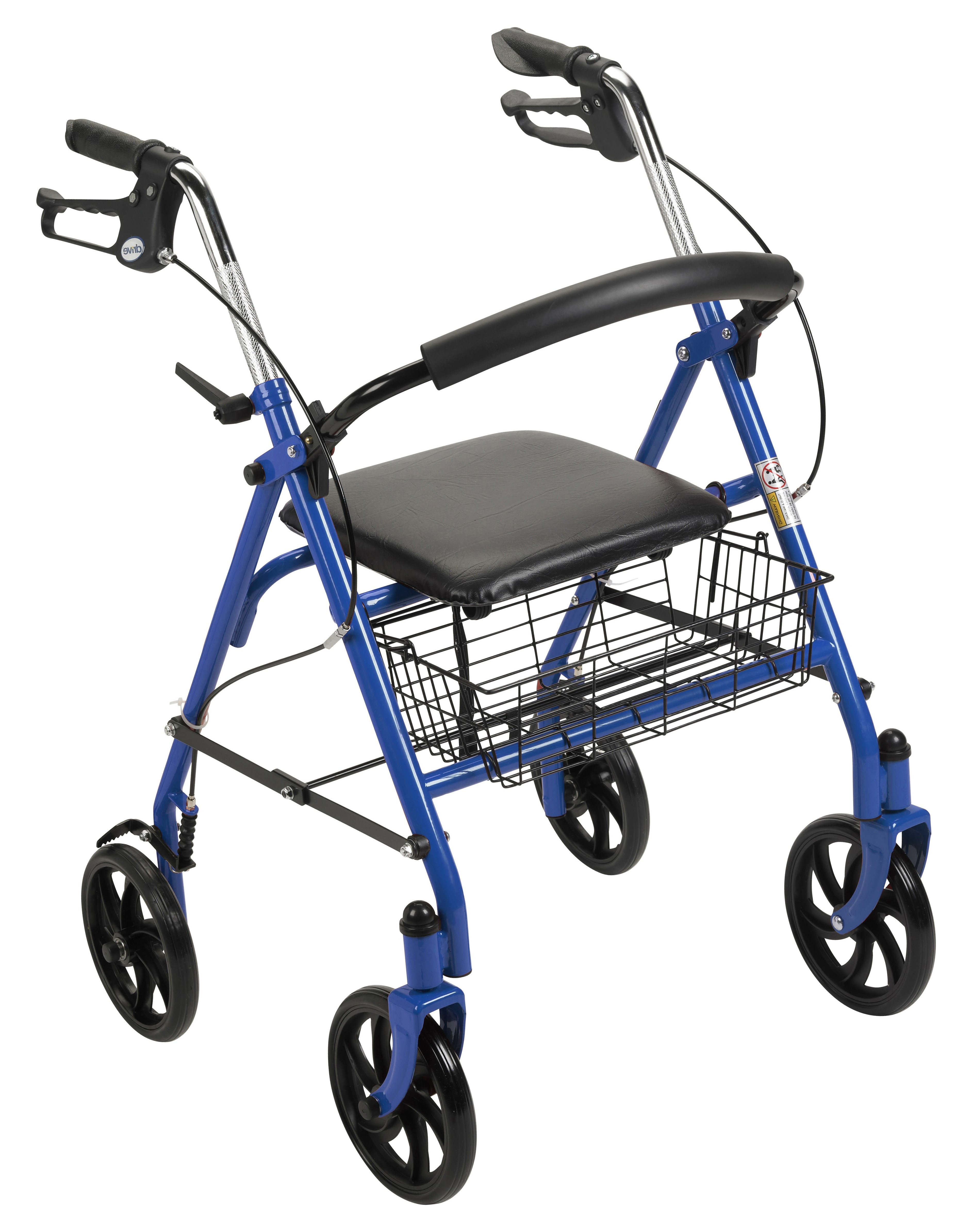 Durable 4 Wheel Rollator with 7.5" Casters-Blue