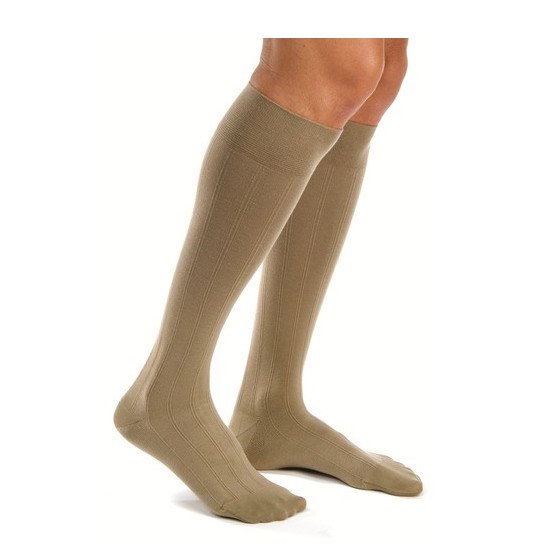 Men 15-20 mmHg Knee High Ribbed Compression Socks