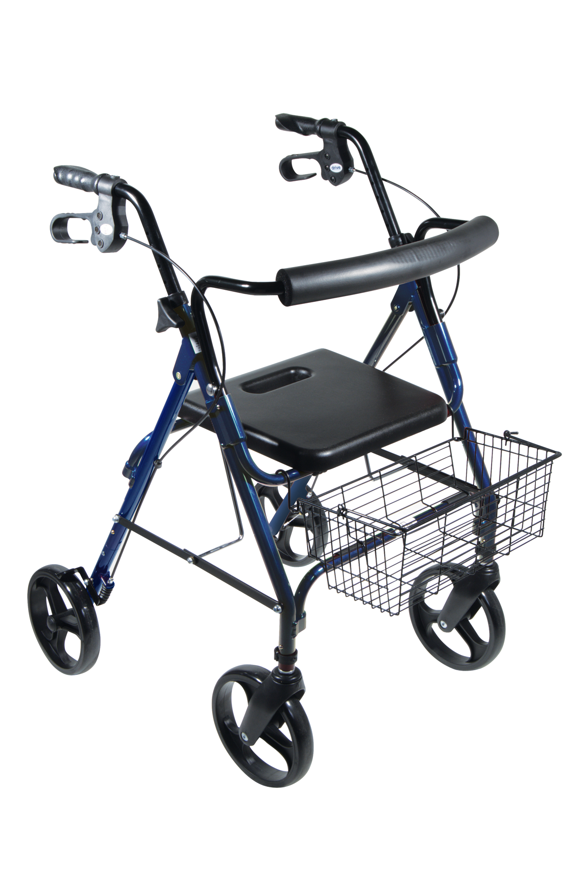 Drive Medical D-Lite Aluminum Rollator with Removable 8" Casters - Blue - 750NB