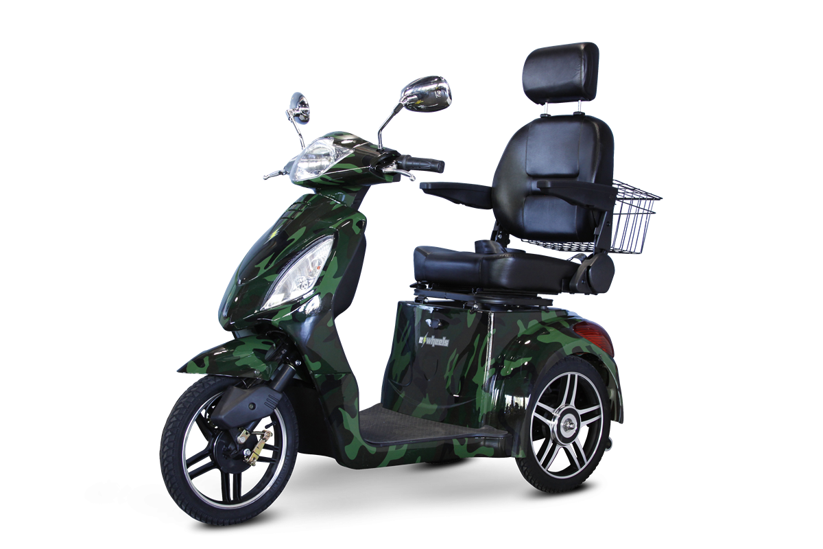 EW-36 3 Wheel Mobility Scooter - Green Camouflage