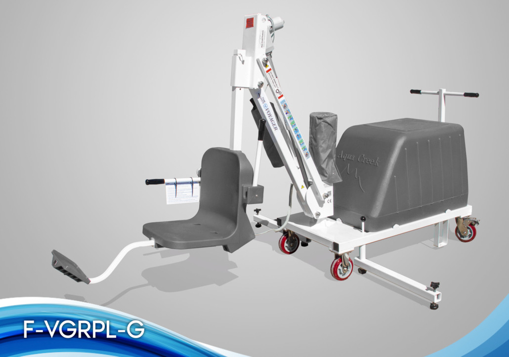 F-VGRPL-G - Aqua Creek The Mighty Voyager Portable Pool / Spa Lift - White with Gray Seat 