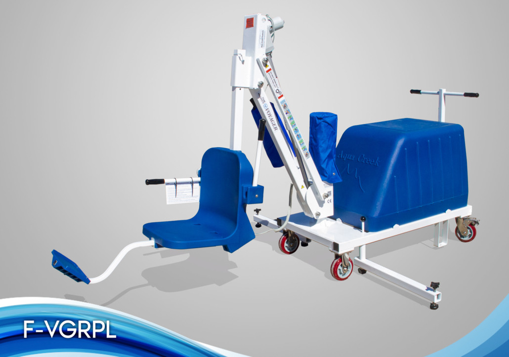 F-VGRPL - Aqua Creek The Mighty Voyager Portable Pool / Spa Lift - White with Blue Seat (Pool Lift)