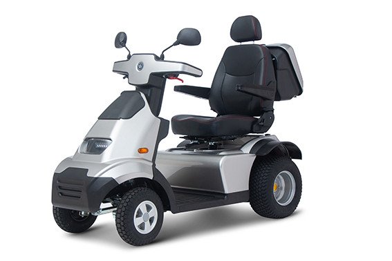 AFISCOOTER S4 Duo (Extra Wide Seat) 4-Wheel Scooter Silver