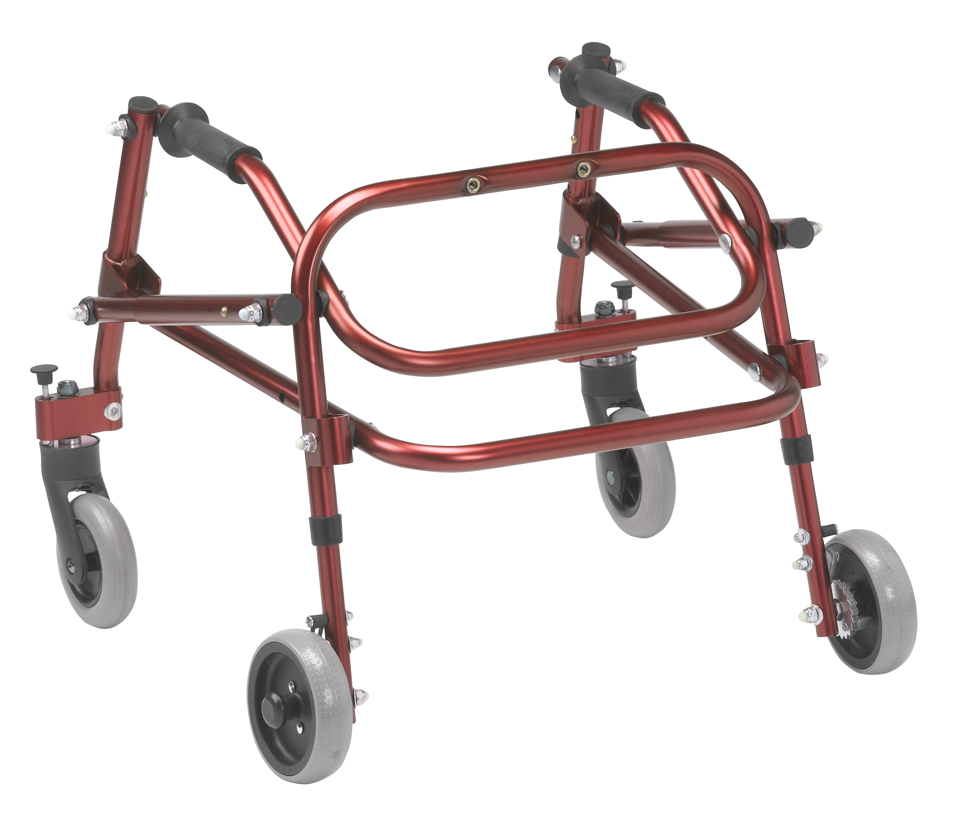 Nimbo 2G Lightweight Posterior Walker - Large - Castle Red - Angle View