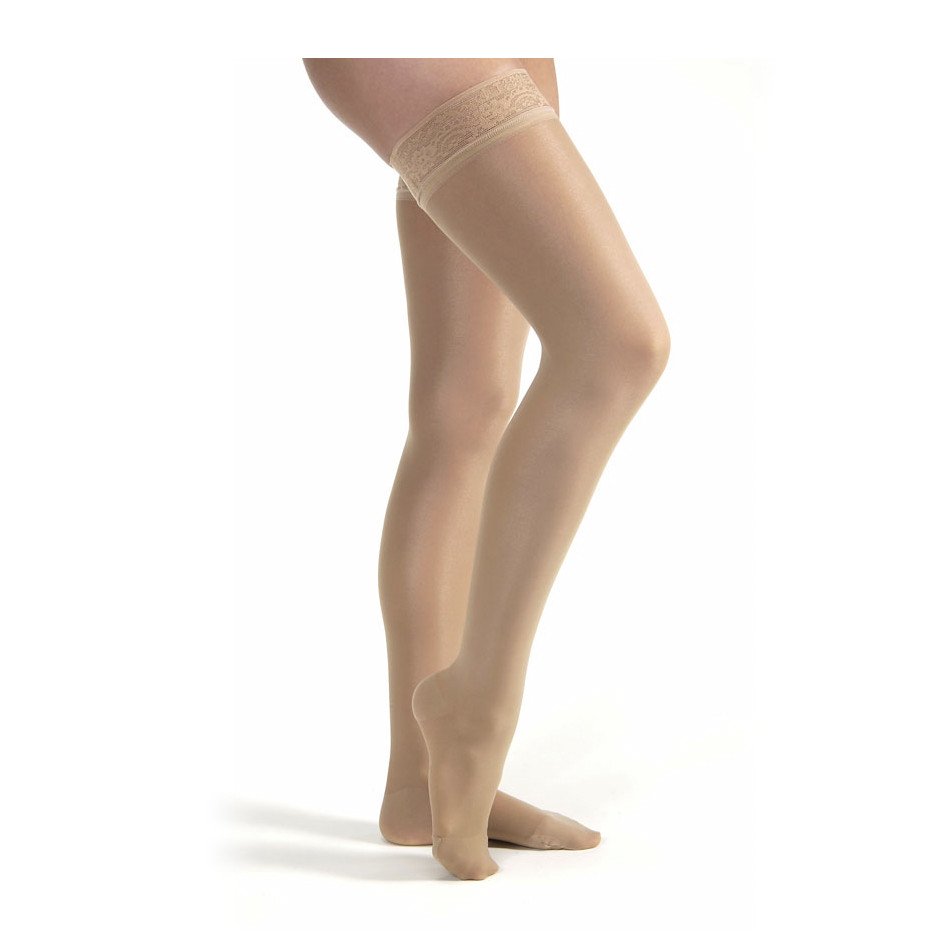 UltraSheer 20-30 mmHg Compression Stockings w/ Silcone Lace Band