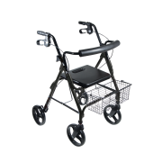 D-Lite Aluminum Rollator with Removable 8" Casters - Black - 750NBK