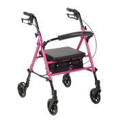 Adjustable Height Rollator with 6" Casters - RTL10261BC - PINK