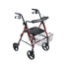 Drive Medical D-Lite Aluminum Rollator with Removable 8" Casters - Red - 750NR