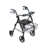 D-Lite Aluminum Rollator with Removable 8" Casters - Black - 750NBK