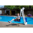 Aqua Creek Mighty 400 Pool Lift, No Anchor, White Powder Coat, Blue Seat, 400lb Capacity