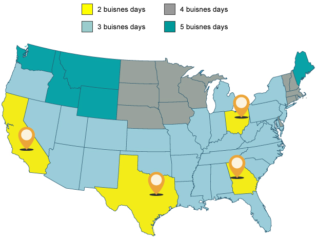 Amica Estimated Delivery Time Map